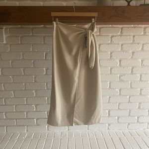 Vegan Leather Long Wrap Skirt
